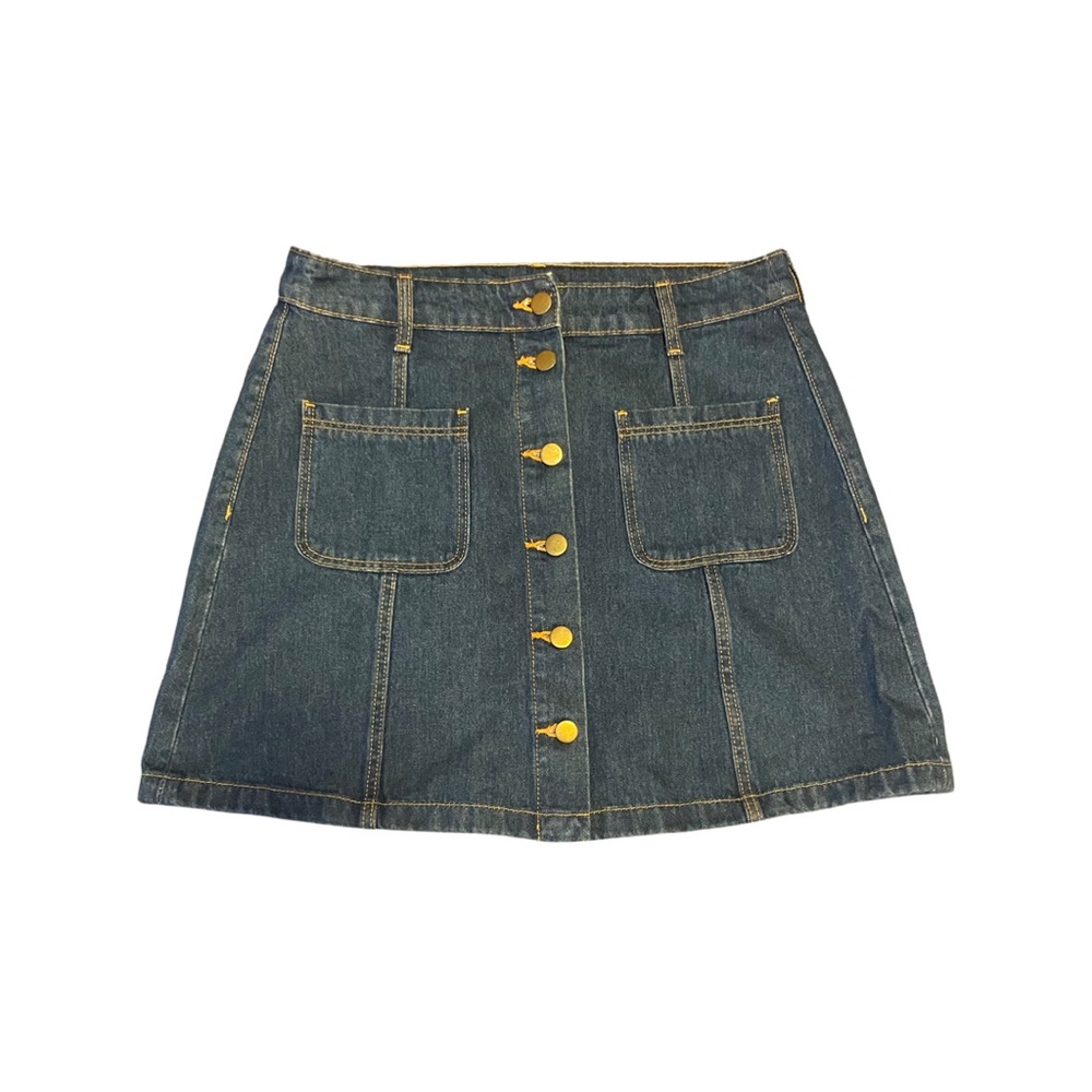 H&M Divided Denim Button Down Mini Skirt